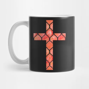 Peach Easter Cross Design Mug